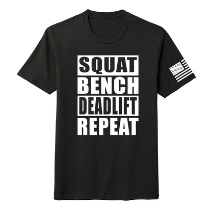 SQUAT/BENCH/DEADLIFT/REPEAT-Men's Shirts