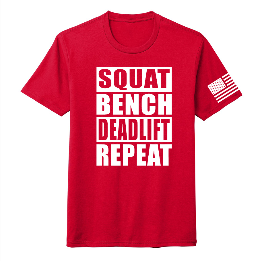 SQUAT/BENCH/DEADLIFT/REPEAT-Men's Shirts